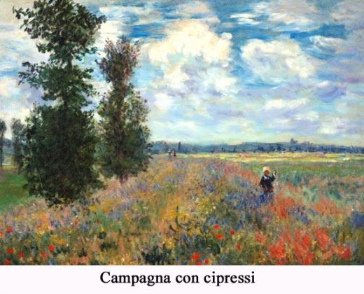 Campagna con cipressi